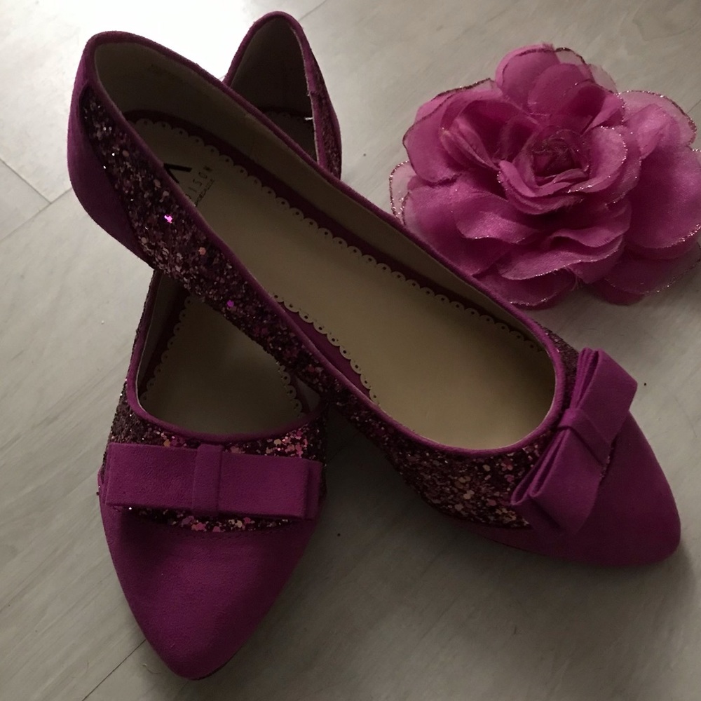 Madison by Shoe Dazzle pink sparkly flats